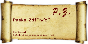 Paska Zénó névjegykártya